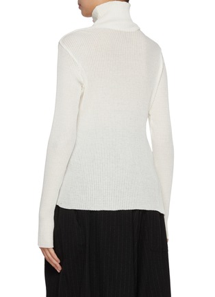 背面 - 点击放大 - Y'S - Side Drape Turtleneck Cotton Cashmere Knit Top