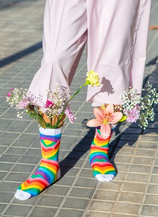 细节 –点击放大 - EAT MY SOCKS - Peace & Love Short Crew Socks