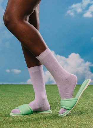 细节 –点击放大 - EAT MY SOCKS - Yin Yoga Purple Over the Calf Socks