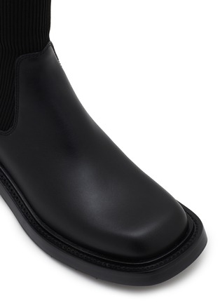 细节 - 点击放大 - ALEXANDERWANG - 针织拼接皮革筒靴