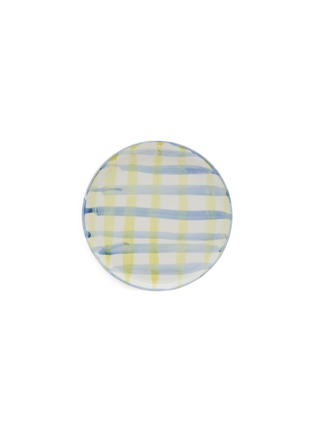 Main View - 点击放大 - LA ROMAINE EDITIONS - Check Dessert Plate — Blue/Yellow