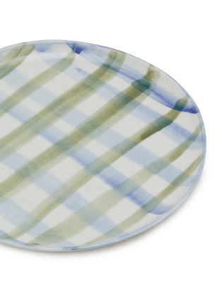 细节 –点击放大 - LA ROMAINE EDITIONS - Check Dessert Plate — Green/Blue