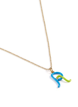 细节 - 点击放大 - BEA BONGIASCA - Duo Enamel Initial 'R' 9K Gold Pendant Necklace