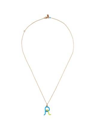 首图 - 点击放大 - BEA BONGIASCA - Duo Enamel Initial 'R' 9K Gold Pendant Necklace