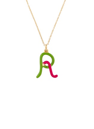 首图 - 点击放大 - BEA BONGIASCA - Duo Enamel Initial 'R' 9K Gold Pendant Necklace