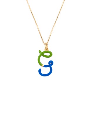 首图 - 点击放大 - BEA BONGIASCA - Duo Enamel Initial 'G' 9K Gold Pendant Necklace