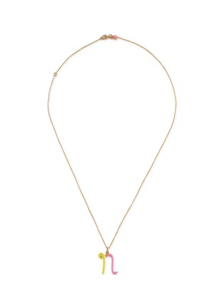 首图 - 点击放大 - BEA BONGIASCA - Duo Enamel Initial 'N' 9K Gold Pendant Necklace