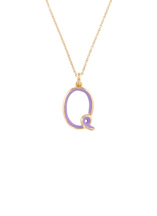 首图 - 点击放大 - BEA BONGIASCA - Enamel Initial 'Q' 9K Gold Pendant Necklace