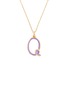 首图 - 点击放大 - BEA BONGIASCA - Enamel Initial 'Q' 9K Gold Pendant Necklace