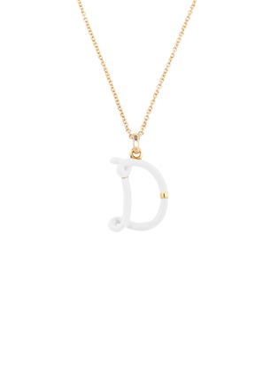 首图 - 点击放大 - BEA BONGIASCA - Enamel Initial 'D' 9K Gold Pendant Necklace