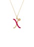 首图 - 点击放大 - BEA BONGIASCA - Half Enamel Initial 'X' 9K Gold Pendant Necklace