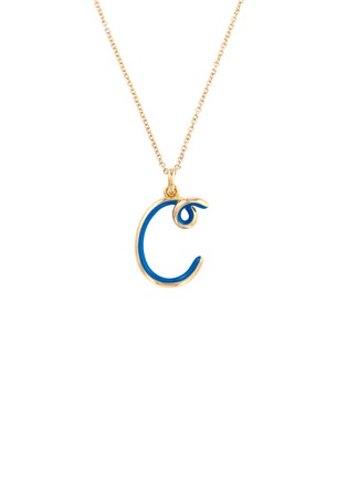 首图 - 点击放大 - BEA BONGIASCA - Half Enamel Initial 'C' 9K Gold Pendant Necklace