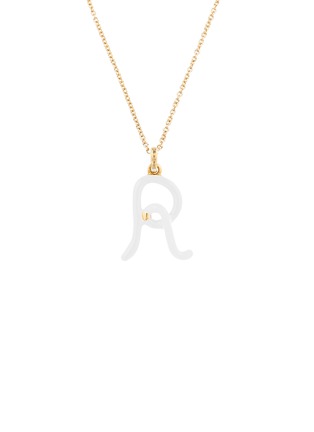 首图 - 点击放大 - BEA BONGIASCA - Enamel Initial 'R' 9K Gold Pendant Necklace