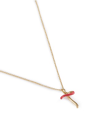 细节 - 点击放大 - BEA BONGIASCA - Half Enamel Initial 'T' 9K Gold Pendant Necklace