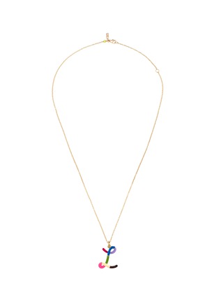 细节 - 点击放大 - BEA BONGIASCA - Rainbow Enamel Initial Letter 'L' 9K Gold Pendant Necklace