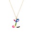 首图 - 点击放大 - BEA BONGIASCA - Rainbow Enamel Initial Letter 'L' 9K Gold Pendant Necklace