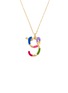 首图 - 点击放大 - BEA BONGIASCA - Rainbow Enamel Initial Letter 'Y' 9K Gold Pendant Necklace