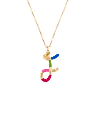 首图 - 点击放大 - BEA BONGIASCA - Duo Enamel Initial 'F' 9K Gold Pendant Necklace