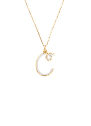 首图 - 点击放大 - BEA BONGIASCA - Half Enamel Initial 'C' Pendant Necklace