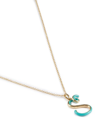 细节 - 点击放大 - BEA BONGIASCA - Half Enamel Initial 'S' 9K Gold Pendant Necklace