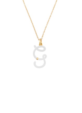 首图 - 点击放大 - BEA BONGIASCA - Enamel Initial 'G' 9K Gold Pendant Necklace