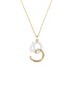 首图 - 点击放大 - BEA BONGIASCA - Half Enamel Initial 'B' Pendant Necklace