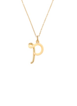 首图 - 点击放大 - BEA BONGIASCA - Half Enamel Initial 'P' 9K Gold Pendant Necklace