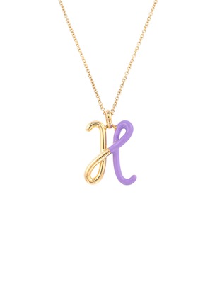 首图 - 点击放大 - BEA BONGIASCA - Half Enamel Initial 'H' 9K Gold Pendant Necklace