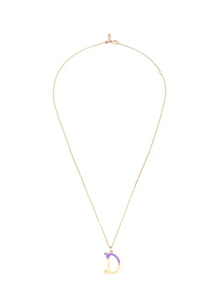 细节 - 点击放大 - BEA BONGIASCA - Duo Enamel Initial 'D' 9K Gold Pendant Necklace