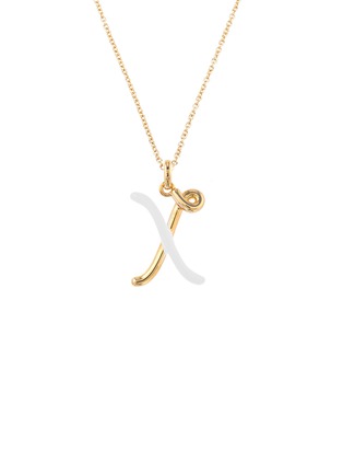 首图 - 点击放大 - BEA BONGIASCA - Half Enamel Initial 'X' Pendant Necklace