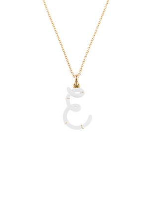 首图 - 点击放大 - BEA BONGIASCA - Enamel Initial 'E' 9K Gold Pendant Necklace