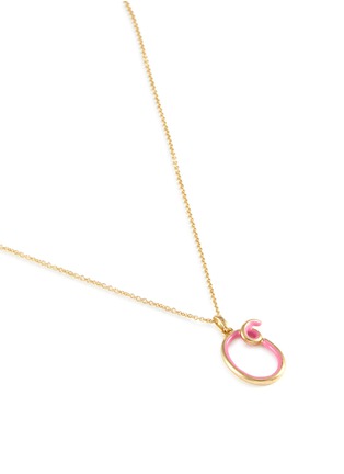 细节 - 点击放大 - BEA BONGIASCA - Half Enamel Initial 'O' 9K Gold Pendant Necklace