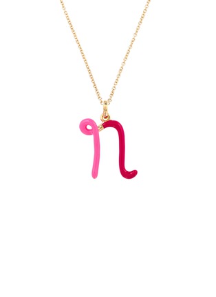 首图 - 点击放大 - BEA BONGIASCA - Duo Enamel Initial 'N' 9K Gold Pendant Necklace