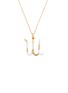 首图 - 点击放大 - BEA BONGIASCA - Enamel Initial 'W' 9K Gold Pendant Necklace