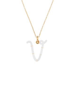 首图 - 点击放大 - BEA BONGIASCA - Enamel Initial 'V' 9K Gold Pendant Necklace