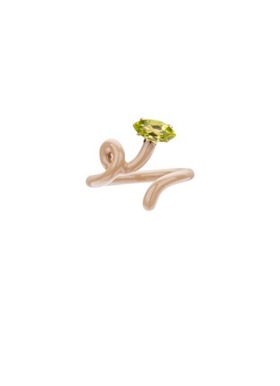 首图 - 点击放大 - BEA BONGIASCA - Baby Vine Enamel 9K Gold Peridot Tendril Ring — EU 54