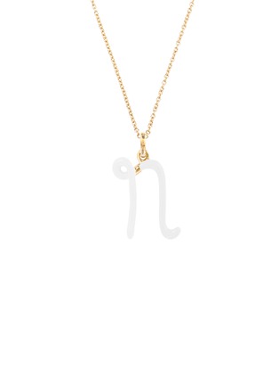 首图 - 点击放大 - BEA BONGIASCA - Enamel Initial 'N' 9K Gold Pendant Necklace