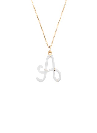 首图 - 点击放大 - BEA BONGIASCA - Enamel Initial 'A' 9K Gold Pendant Necklace