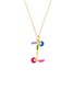 首图 - 点击放大 - BEA BONGIASCA - Duo Enamel Initial 'I' 9K Gold Pendant Necklace