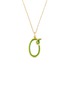 首图 - 点击放大 - BEA BONGIASCA - Half Enamel Initial 'O' Pendant Necklace - Pistacchio Enamel