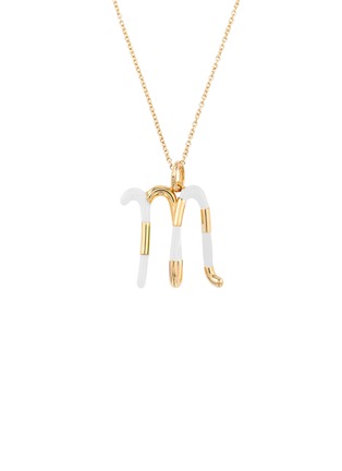 首图 - 点击放大 - BEA BONGIASCA - Enamel Initial 'M' 9K Gold Pendant Necklace