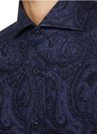  - BRUNELLO CUCINELLI - Spread Collar Paisley Cotton Shirt