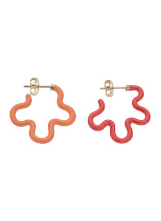 首图 - 点击放大 - BEA BONGIASCA - Two Tone Asymmetrical Enamel 9K Gold Earrings