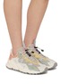 模特儿示范图 - 点击放大 - FLOWER MOUNTAIN - Tiger Hill Woman Suede Textile Women's Sneakers