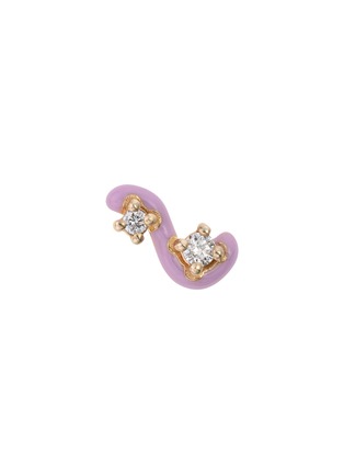 首图 - 点击放大 - BEA BONGIASCA - Mini Loop Enamel 9K Gold Diamond Single Earring