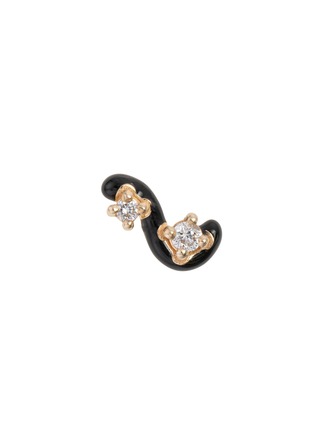 首图 - 点击放大 - BEA BONGIASCA - Mini Loop Enamel 9K Gold Diamond Single Earring