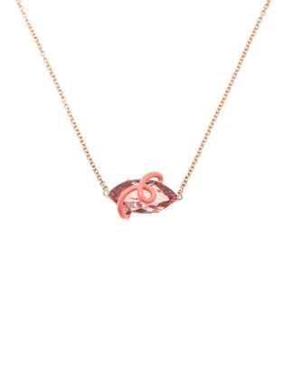 首图 - 点击放大 - BEA BONGIASCA - Carmen Enamel 18K Gold Pink Tourmaline Diamond Necklace