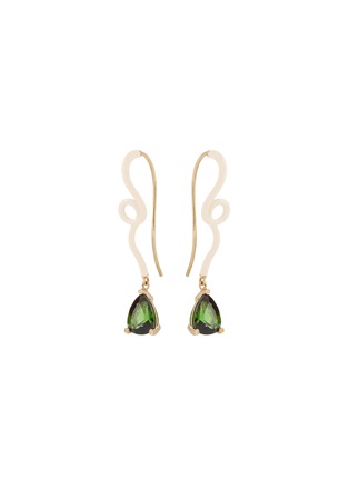 首图 - 点击放大 - BEA BONGIASCA - Alicia Enamel 18K Gold Green Tourmaline Pendant Earrings