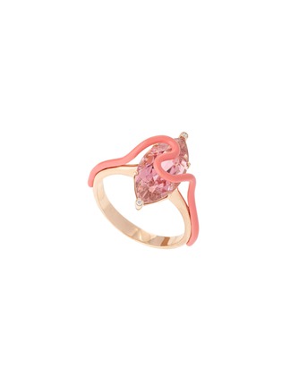 首图 - 点击放大 - BEA BONGIASCA - Matilda Enamel 18K Gold Pink Tourmaline Ring — EU 54