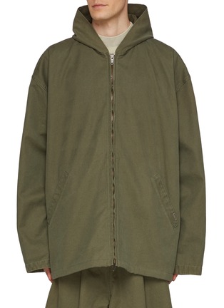 首图 - 点击放大 - BALENCIAGA - Oversized Hooded Zip Up Cotton Jacket